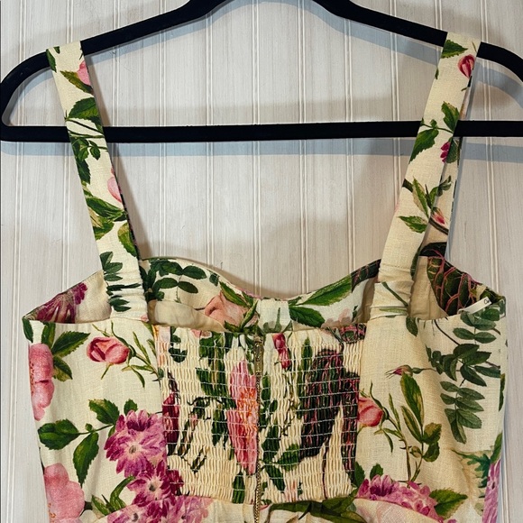 Cara Cara Pink Floral Midi Dress with Belt - Picture 5 of 7